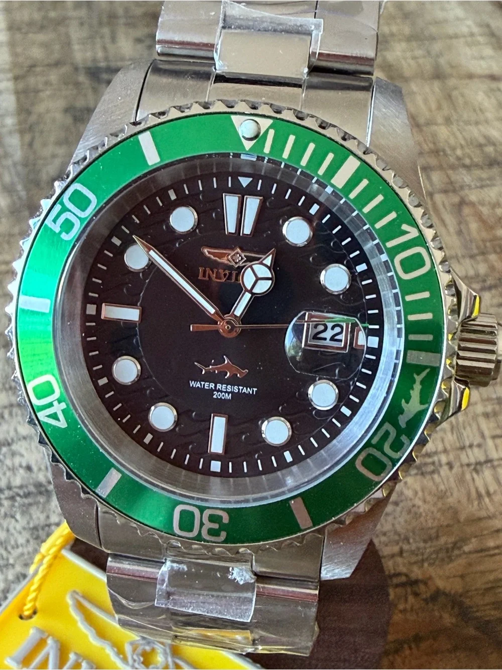 NEW Invicta Pro Diver Isobar Green Bezel Stainless Steel Watch 42mm 200M WR NIB